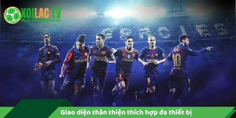 Giao diện lịch bóng đá tại Xôi lạc TV thích hợp đa thiết bị